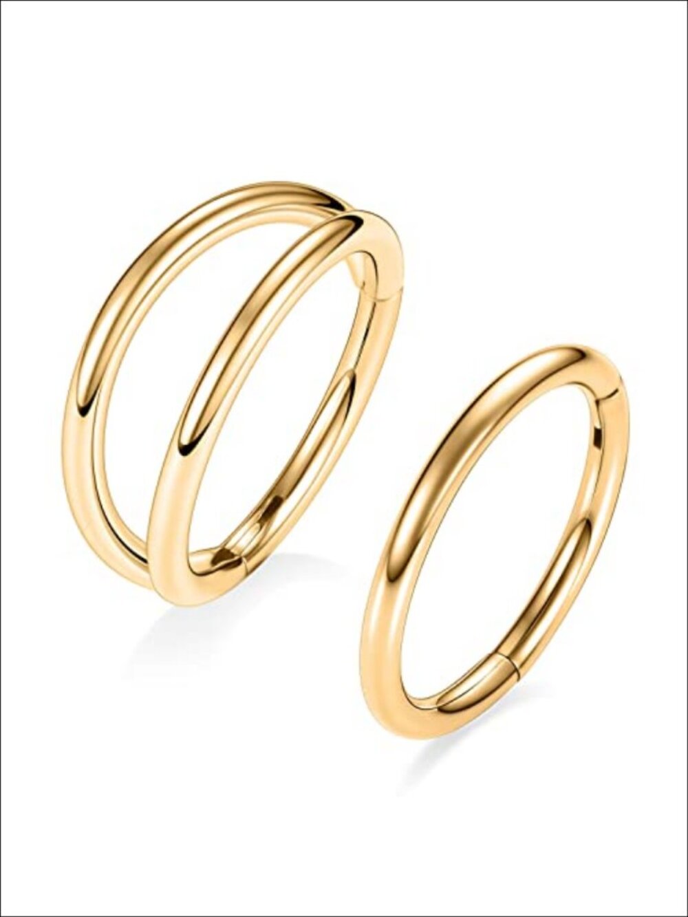 316L Surgical Steel Double Hoop Nose Ring Septum Cartilage 18G 7mm